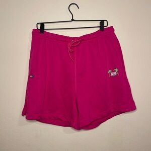 Nike French Terry Sweat Shorts Fireberry Pink Palm Trees